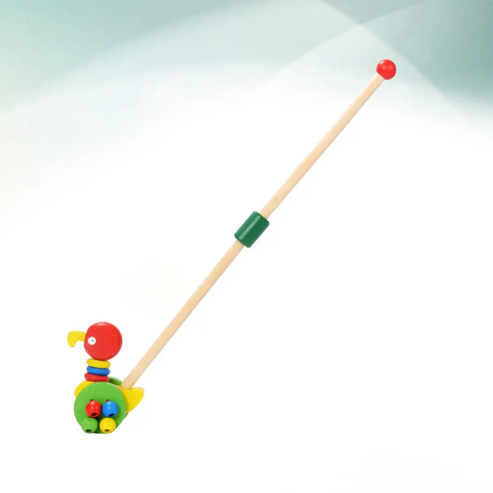 1Pcs Premium Wood Baby Walker Toddlers First Steps Learning Tool Bright Colors Cartoon Shape Easy Assembly Educational Trolley