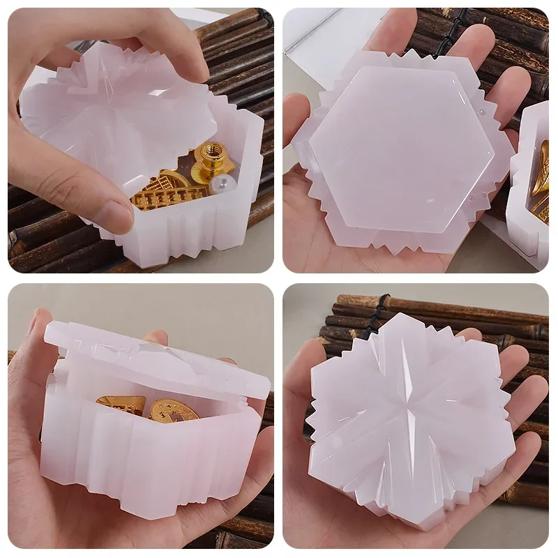 DIY Silicone Epoxy Resin Mold Six-pointed Star Storage Box Tanks Mold Resin Molds