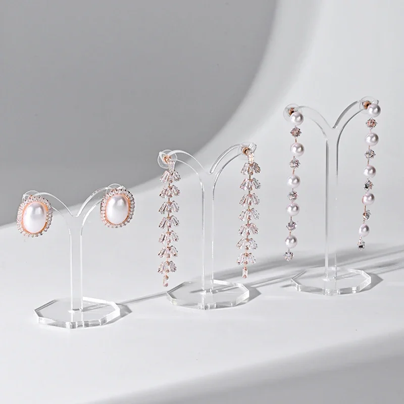 

1pc Acrylic Clear Earrings Display Holder Acrylic Jewelry Display Stand Holder Y Shape Stud Earrings Drop Earrings Showcase