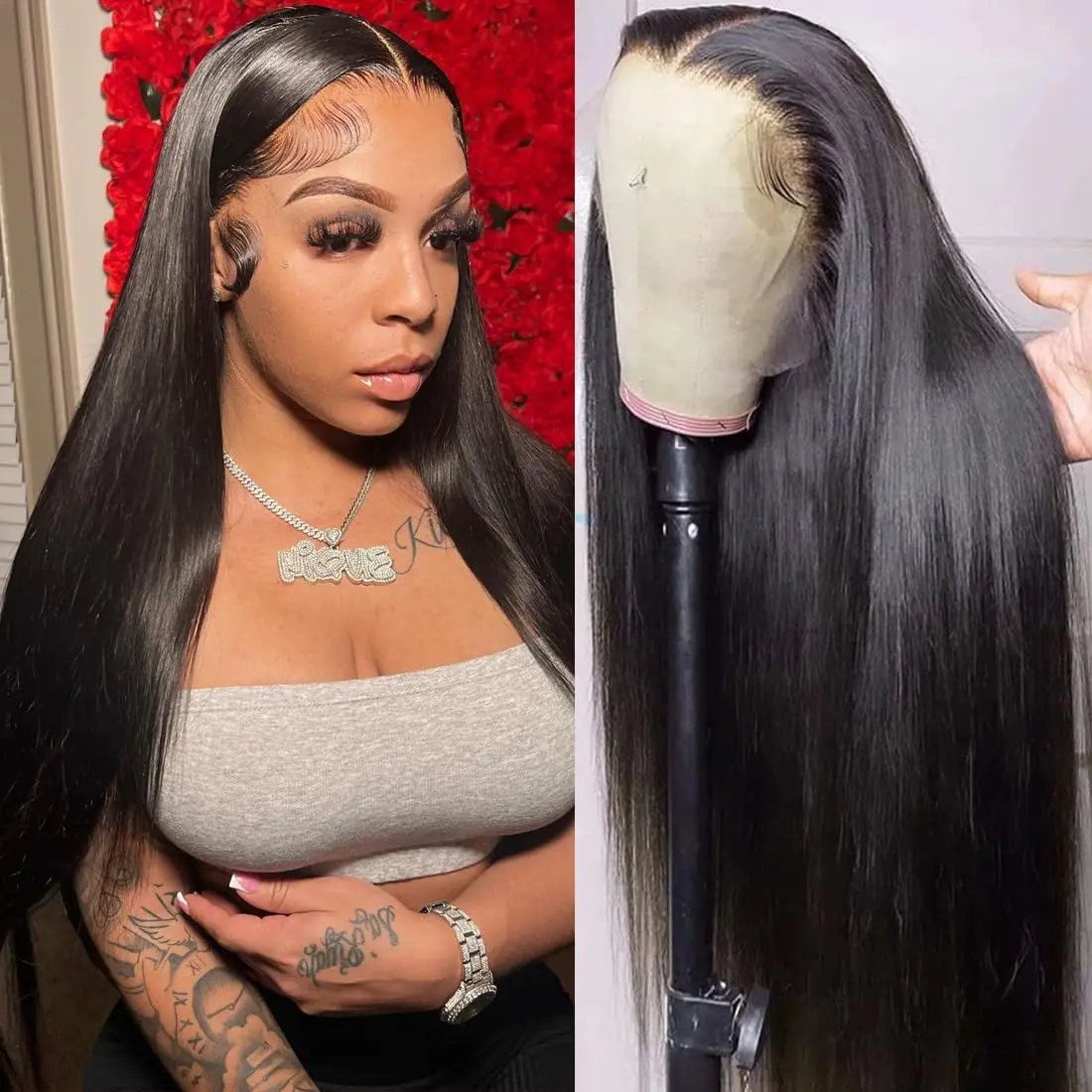 

Прямые парики из натуральных волос с прозрачной кружевной основой 13x4/13x6, предварительно выщипанные, с фронтальной кружевной вставкой 360°