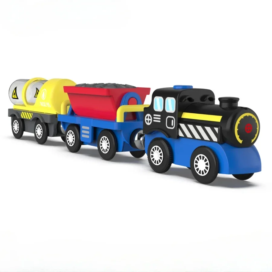 Kind Puzzle Magnetische Elektrische Zug Auto Lokomotive Holz Track Slot Diecast Eisenbahn Track kinder Pädagogisches Spielzeug Geschenke