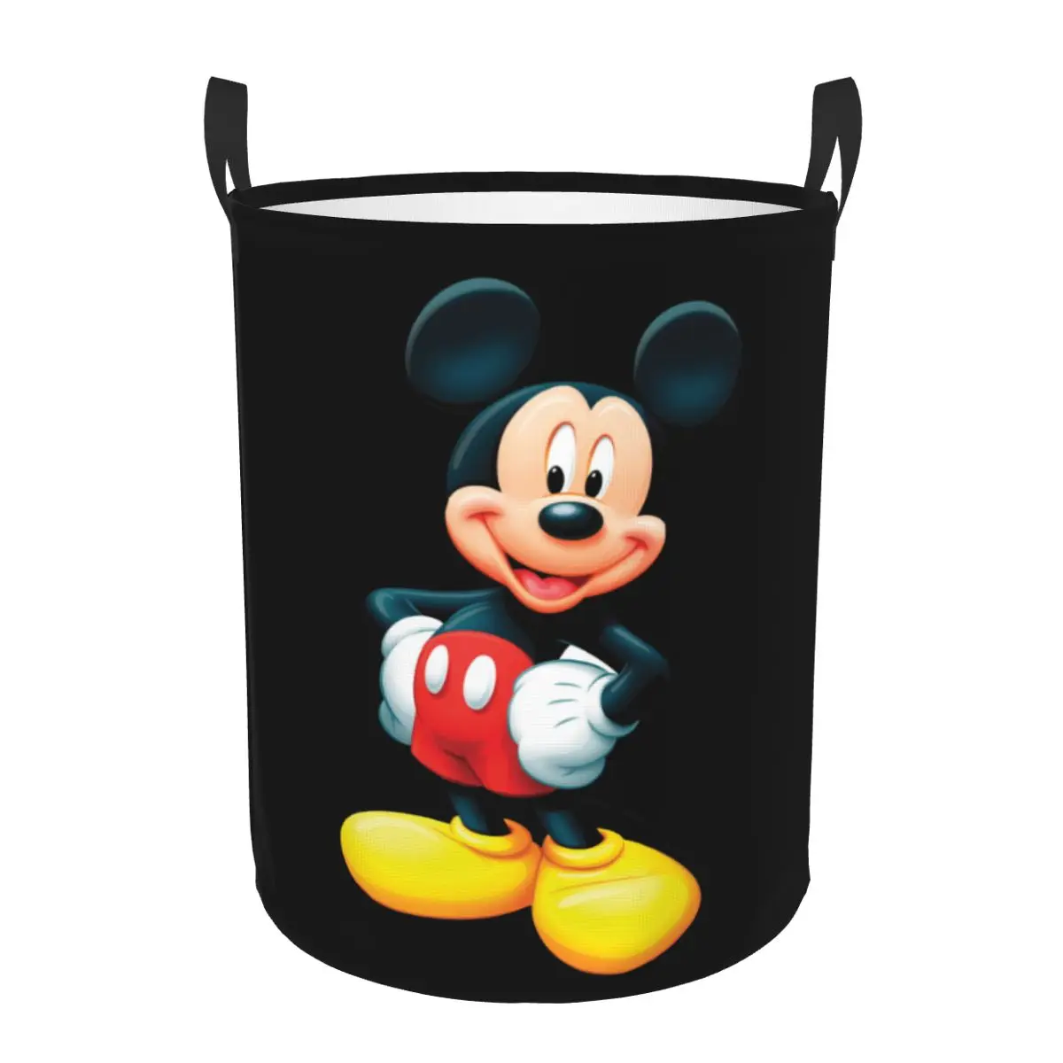 Customized Disney Mickey Mouse Minnie Laundry Basket Foldable Cartoon Clothes Toy Hamper Storage Bin for Kids Nursery