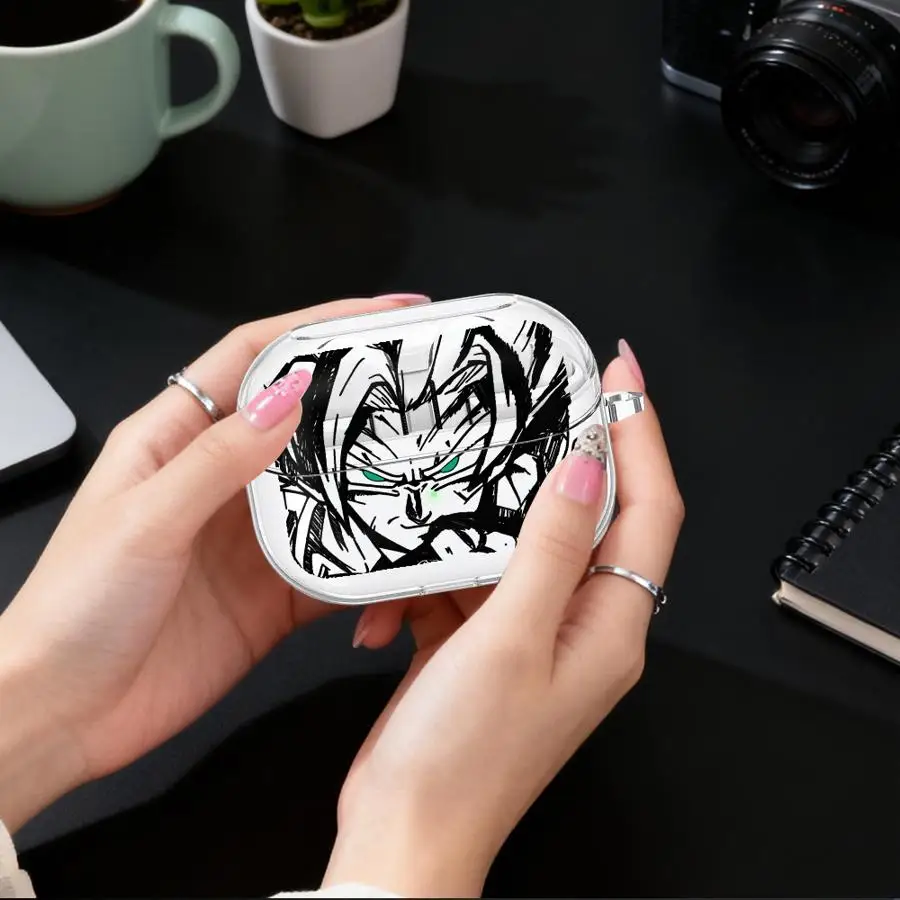 Clear Earphone Cases Cover With Hook Case For Samsung Galaxy Buds 3Pro Live 3 FE 2 4 Pro 4Pro 2Pro Dragons-Ball Gokus Vegeta view 4