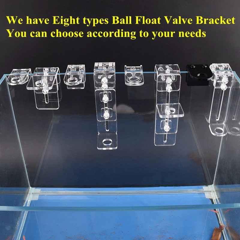 8 Types Ball Float Valve Bracket Aquarium Fish Tank Glass Clamping Bracket Aquaculture Float Valve Connect Adjustable Accessory