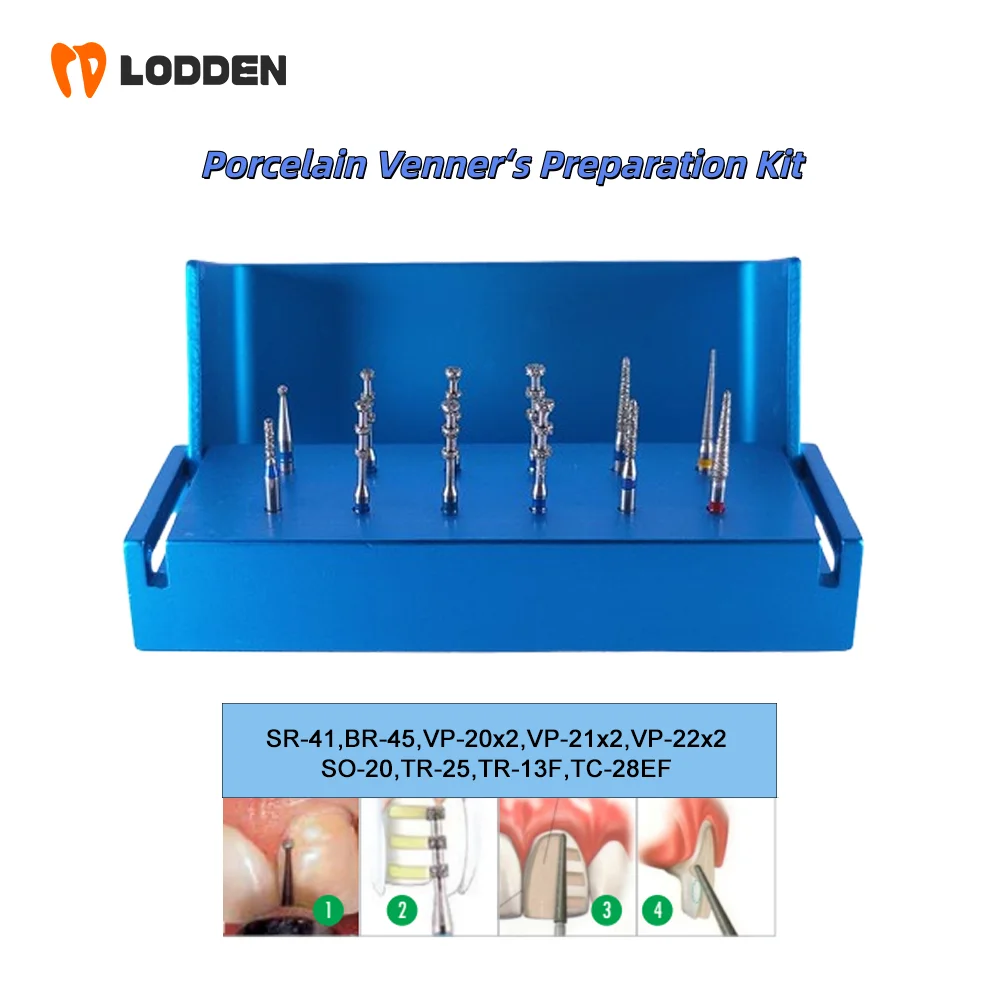 

Набор алмазных боров LODDEN 12 шт. FG 6000A для подготовки фарфоровых виниров, стоматологические шлифовальные инструменты с стерилизуемым футляром