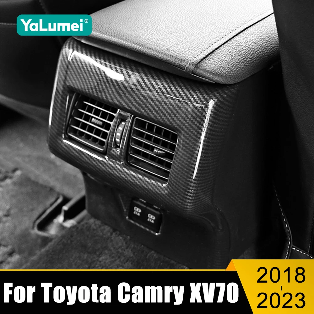 

For Toyota Camry XV70 2018-2020 2021 2022 2023 Interior Armrest Rear Row Middle Anti kick Cover USB Panel Trims Car Accessories