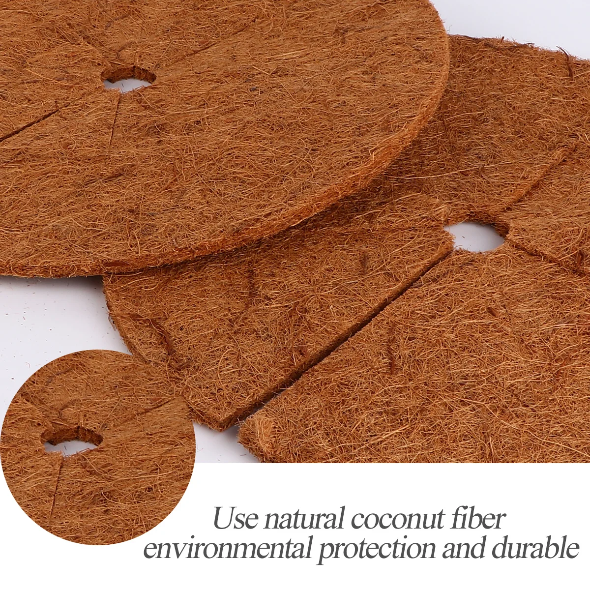 

2pcs Coconut Mat 45X45Cm Plant Fiber Wear-Resistant Flowerpot Liner For Plants Ring Hydrophobic Breathable Cushion