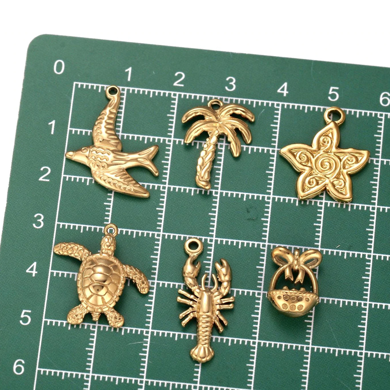3Pcs Turtle/Sailboat/Coconut Tree Ocean Charm Stainless Steel Sea Marine Life Pendant DIY Necklace Bracelet Craft Jewelry Making view 4
