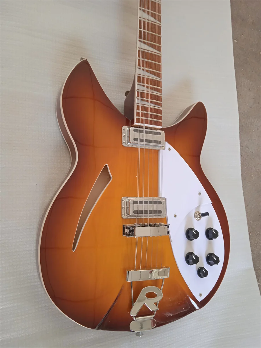 High Quality12-strings Electric Guitar 21F cherry sunburst Semi-hollow body 2 toaster Pickuos 330 modle Ric