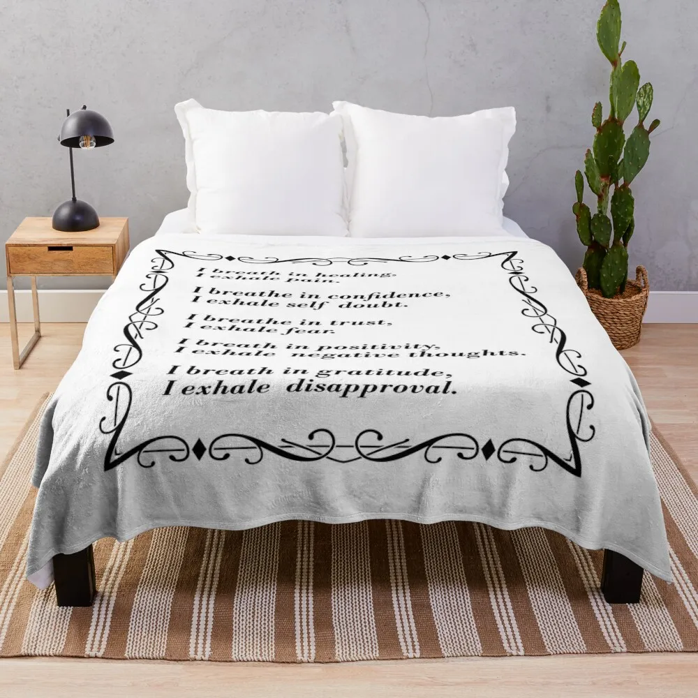 

Inhale Exhale Healing Positive Affirmations Throw Blanket For Sofa Thin Luxury St halloween christmas decoration Blankets