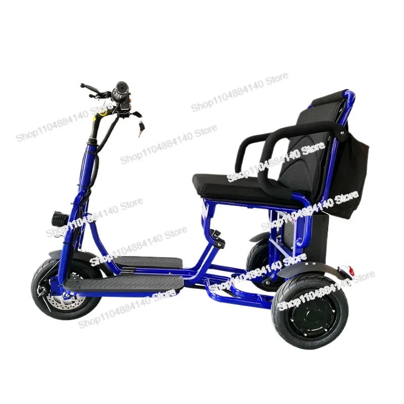 

Folding Elderly Electric Tricycle Elderly Scooter Small Help Disabled Household Battery Car Light and Portable