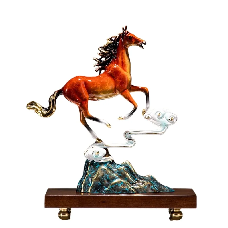 

Brass horse ornament light luxury high-end office decoration