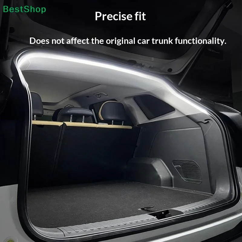 2/4M Car High Brightness Trunk Lighting Ambient Light Interior Decoration LED Wiring Free Automatic Sensing Tailgate Light Strip