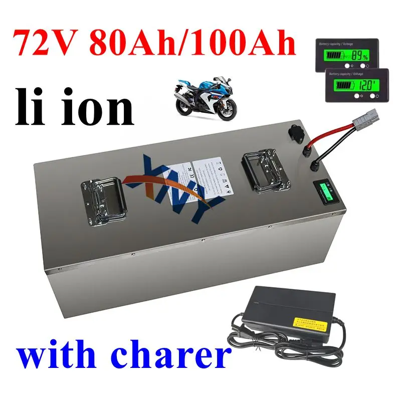 

Lithium battery 72v 80Ah li ion 72v 100ah lithium ion for 7000w golf club bicycle bike tricycle motorhome +10A charger