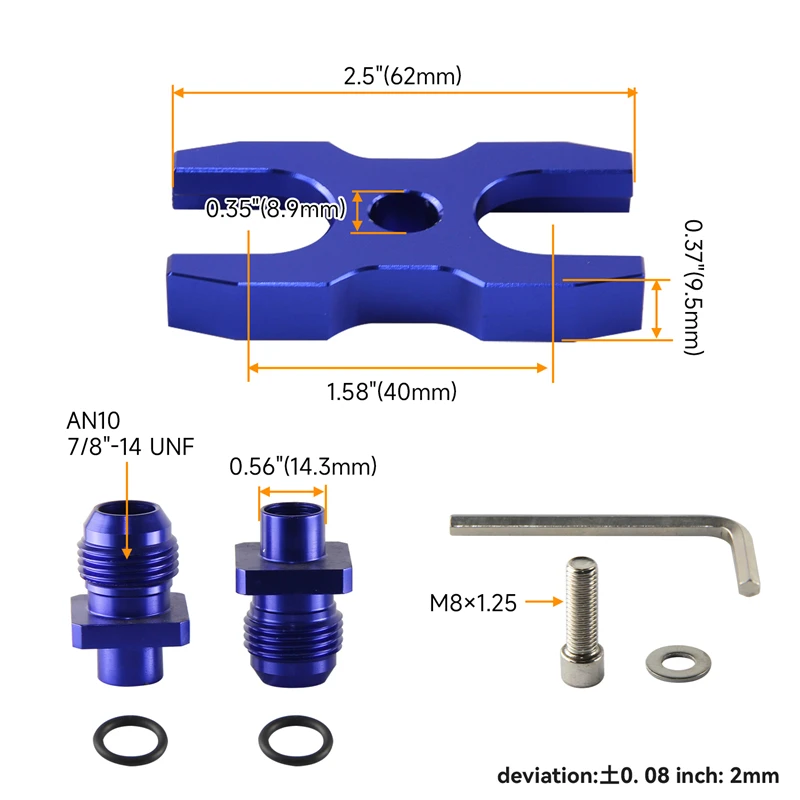 AN10 Oil Cooler Adapter Fitting Fits For BMW E36 E46 Euro E82 E9X 135/335 E46 M3 E90 E92 335i Engine 06-12 Aluminum Black/Blue