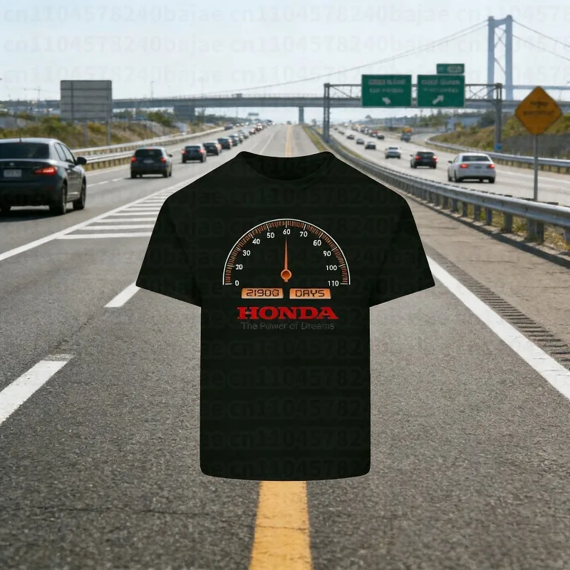 

Honda 2026 New Summer Hot Fashion European and American Motorcycle Racing Men's T-Shirt Cotton Printed Locomotive Loose Neck