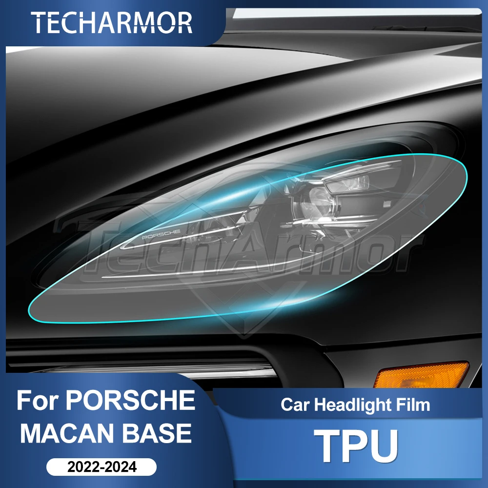 

TPU Car Headlight Protective Film For Porsche Macan Base 2022 2023 2024 Transport & Smoke Anti-Scratch Auto External Accessories