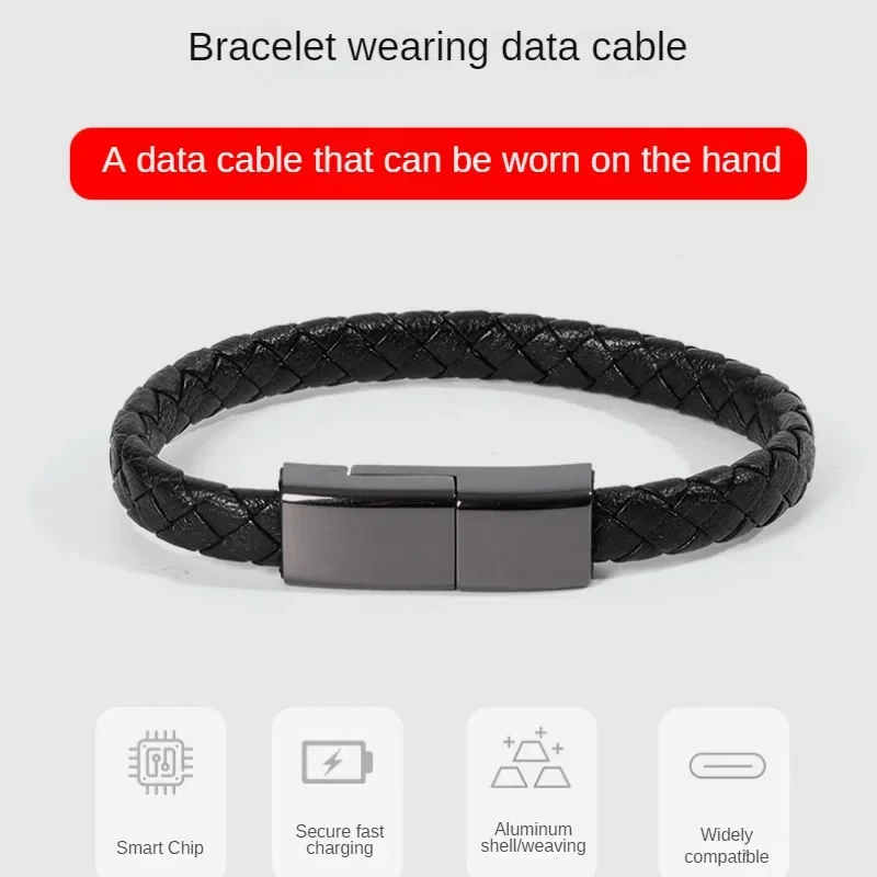 كابل شحن USB محمول لهواوي سامسونج مايكرو نوع C كابل بيانات USB C شاحن سوار للنساء والرجال 7-7.7 بوصة