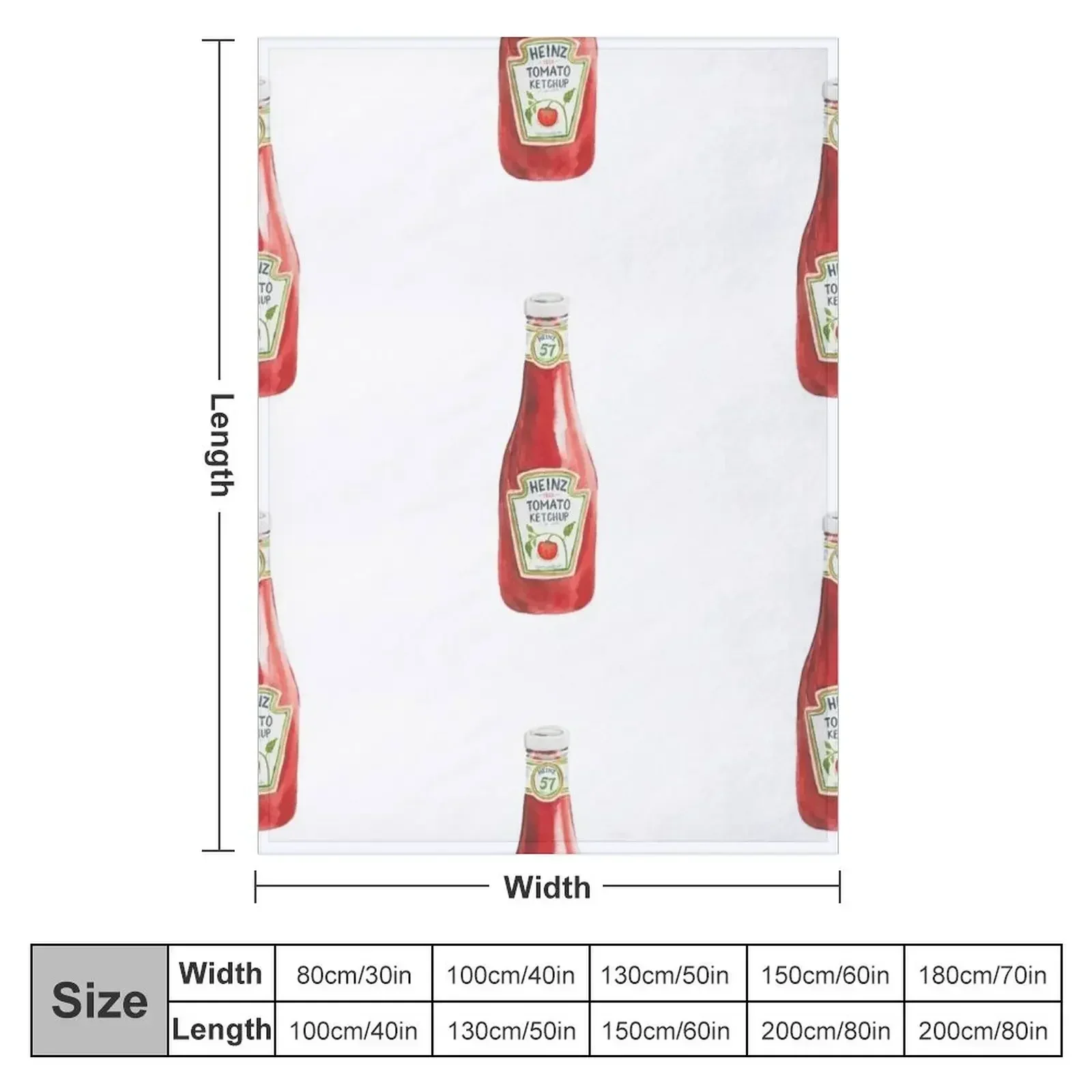 Classic ketchup bottle watercolor Throw Blanket couch cozy soft plush fuzzy picnic outdoor blanket