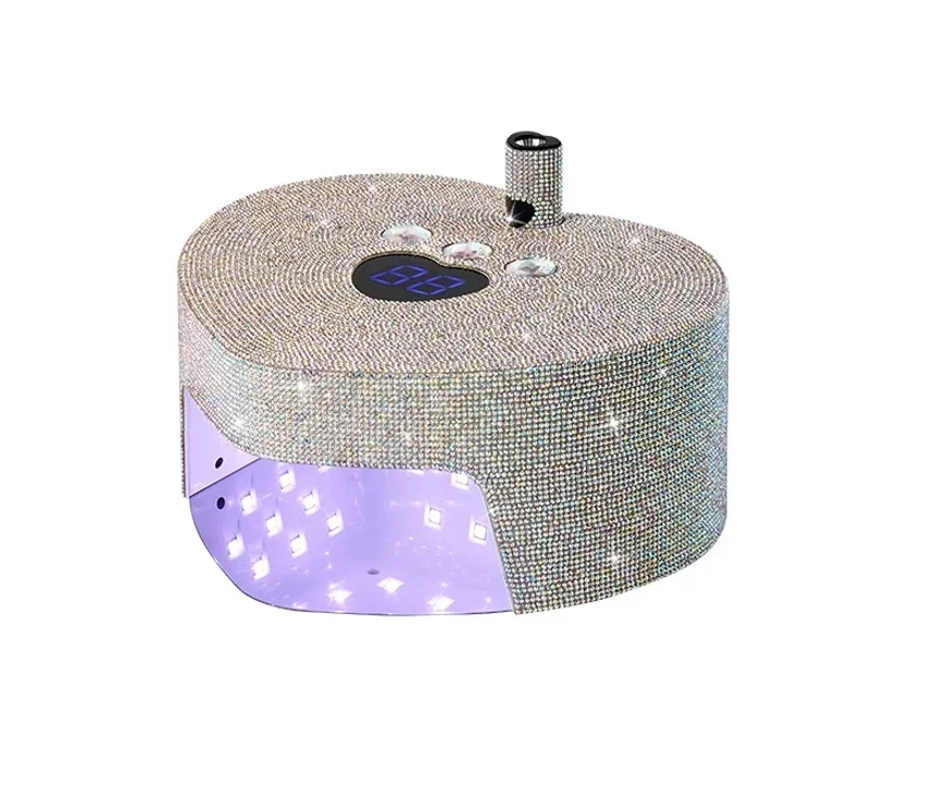 New Arrival Manicure Set 86W X70 Heart Shape Cordless Diamond UV LED Nail Lamp Plus One Mini Handheld as Gift