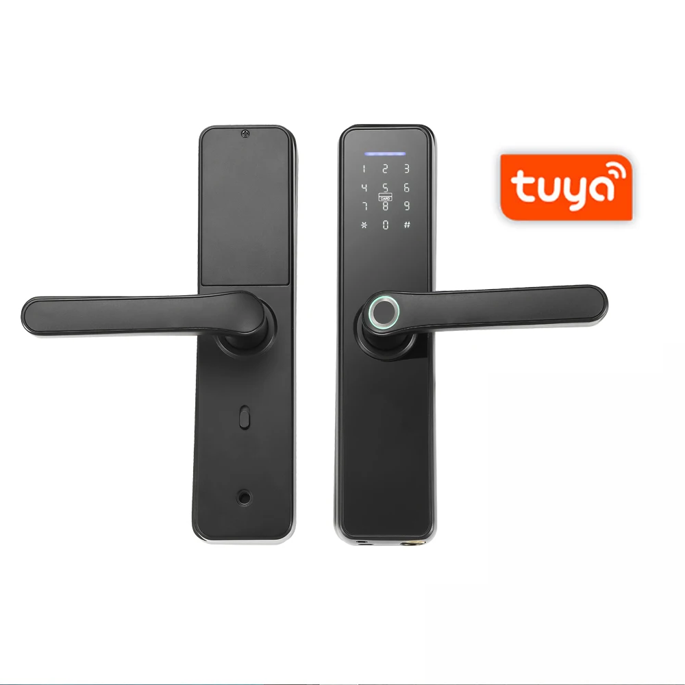 WAFU Tuya WIFI Fingerprint Indoor Lock Smart Fingerprint Password Card Office Door Lock for Hotel/Home Smart Manage Tenants