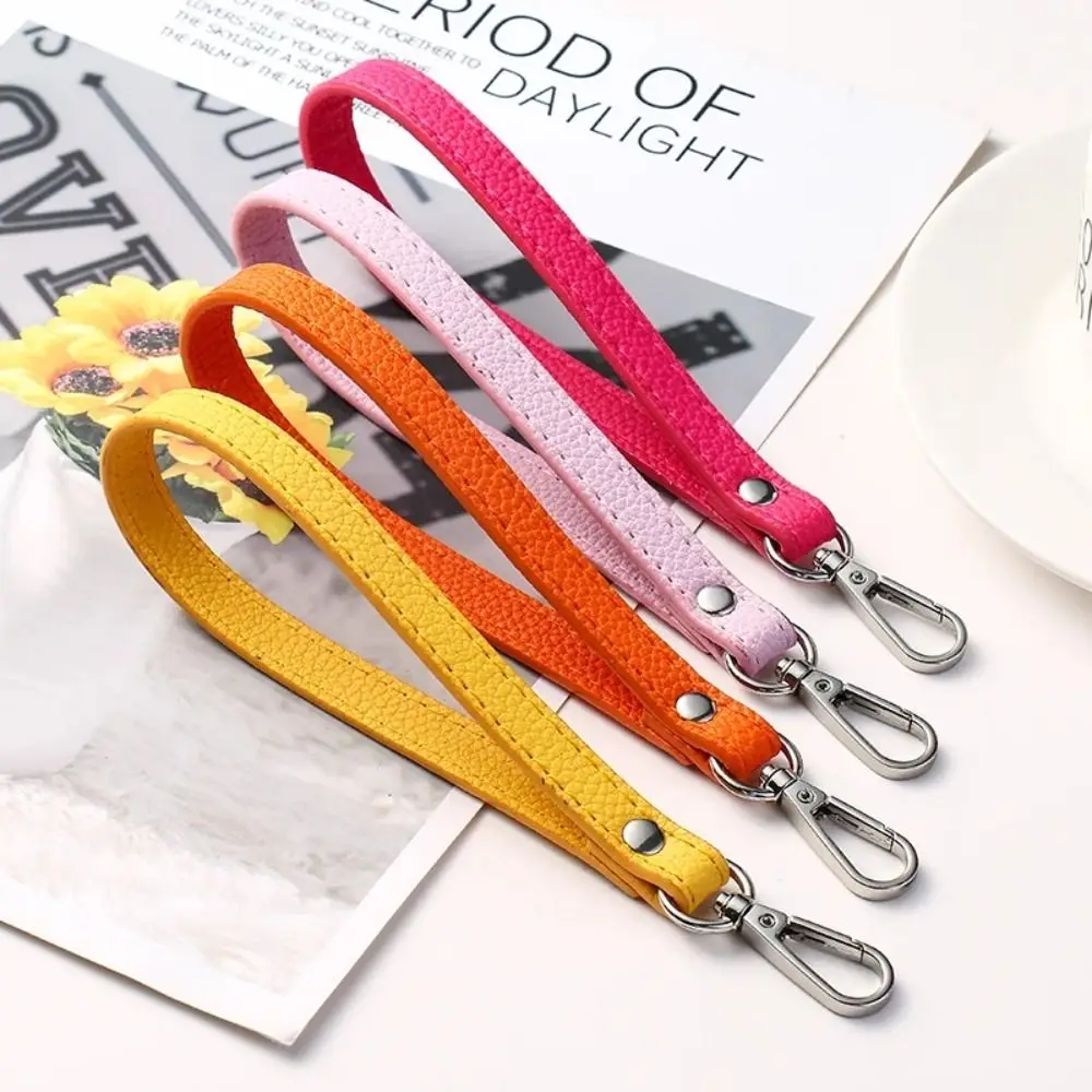 New Fashion Soft PU Leather Mobile Phone Strap Portable Simple Solid Color PU Leather Phone Wrist Strap Mobile Phone Accessories