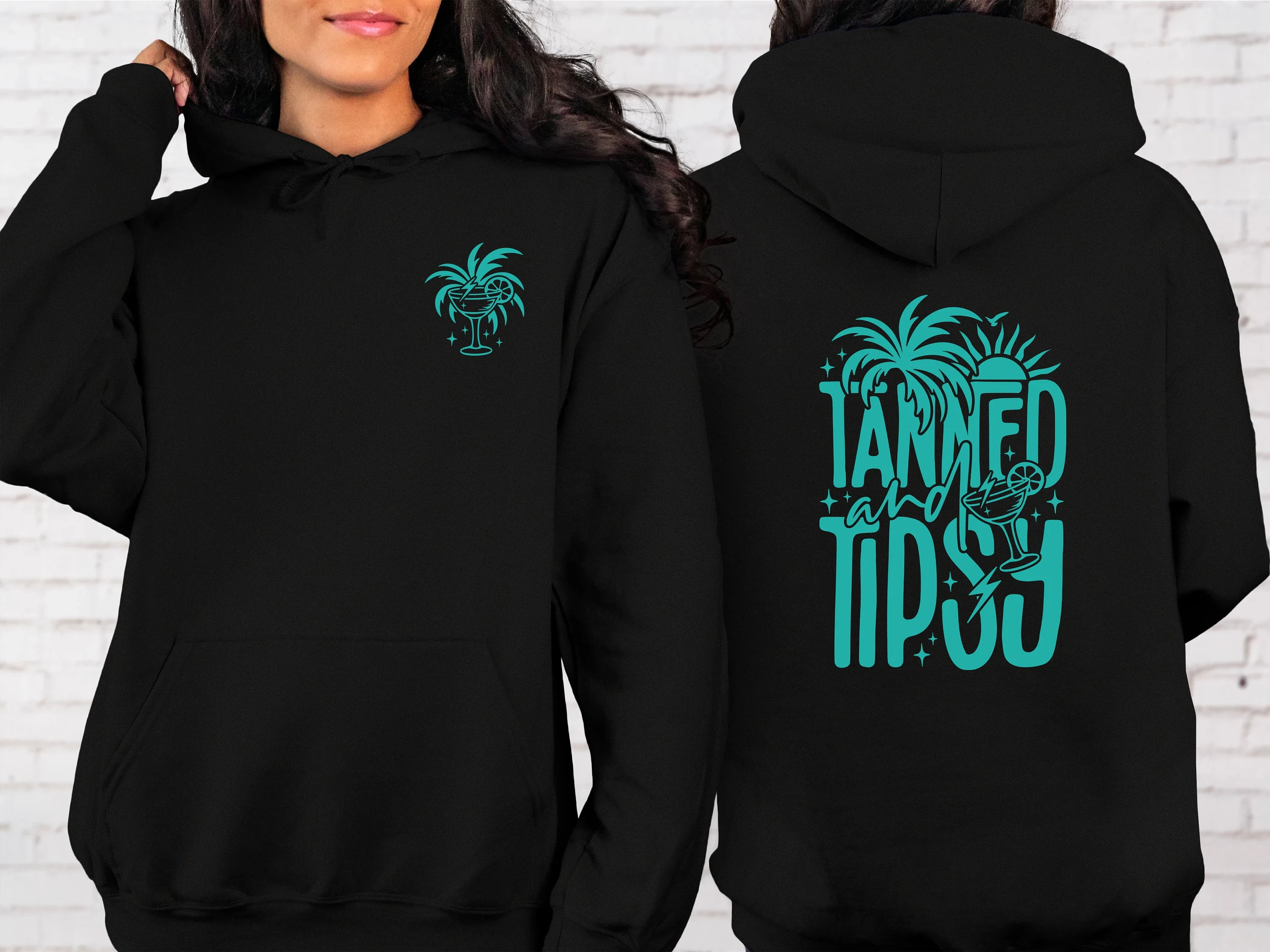 

Tanned and Tipsy Hoodie for Women Long Sleeve Sweatshirt Pullover Unisex Trendy Autumn and Winter Clothing Y2k Tops Streetwear