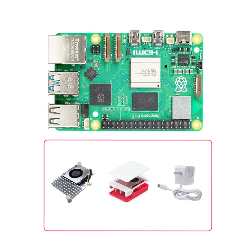 Raspberry Pi 5 Model 4GB/8GB RAM Development board 2.4HZ CPU 4Kp60 27W 5V5A Power(Option US/EU/UK) FAM+Case+SD Card+Card Reader)