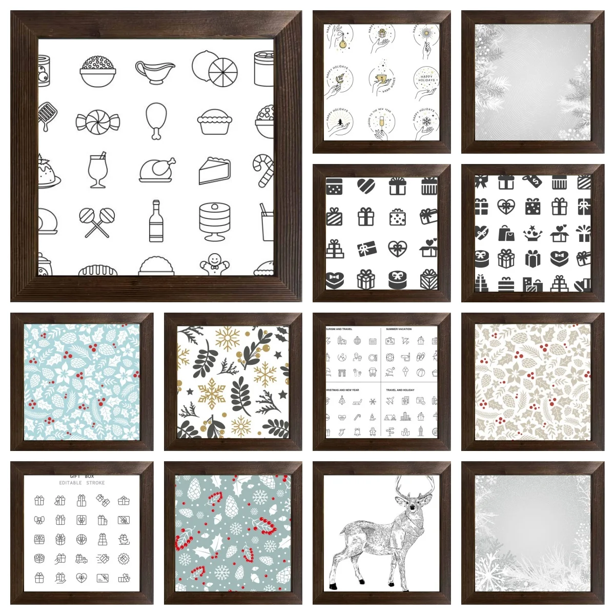 المنسوجات المنزلية الطباعة المسطحة الأمريكية المطبوعة النفط اللوحة نمط ورقة ملصق الهدايا الإبداعية الزخرفية والتجميع #1