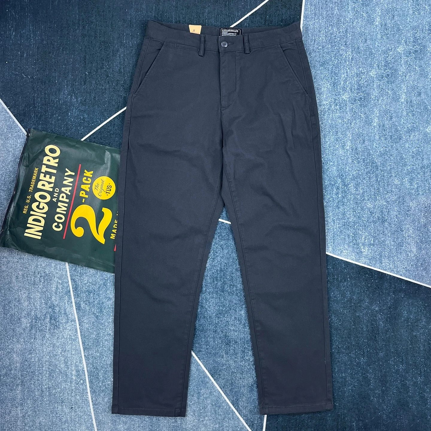 秋のメンズ新作 厚手 アメリカンレトロ ストレートパンツ 無地 ツイルパンツ