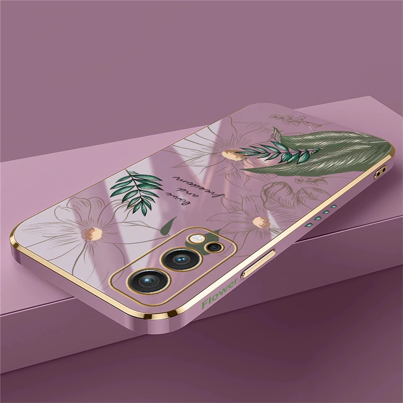 One Plus Nord3 Plating Phone Case Oneplus 9 3 8T 8 9 Pro Nord CE2 Lite Soft Pattern Flower Shockproof Back Cover Coque