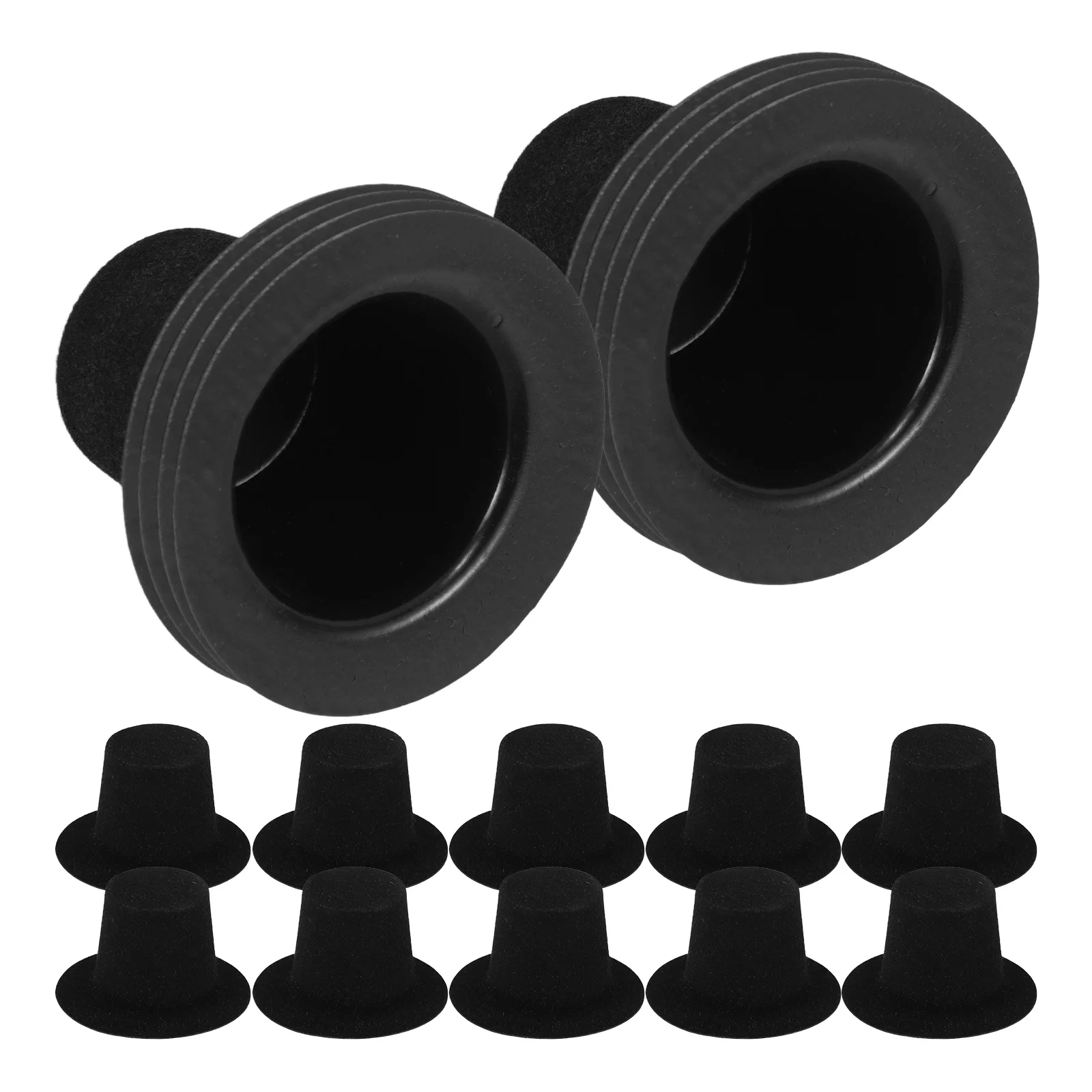 

20 Pcs Mini Top Hat Snowman Bulk Accessories for Crafts Knitting Caps Black