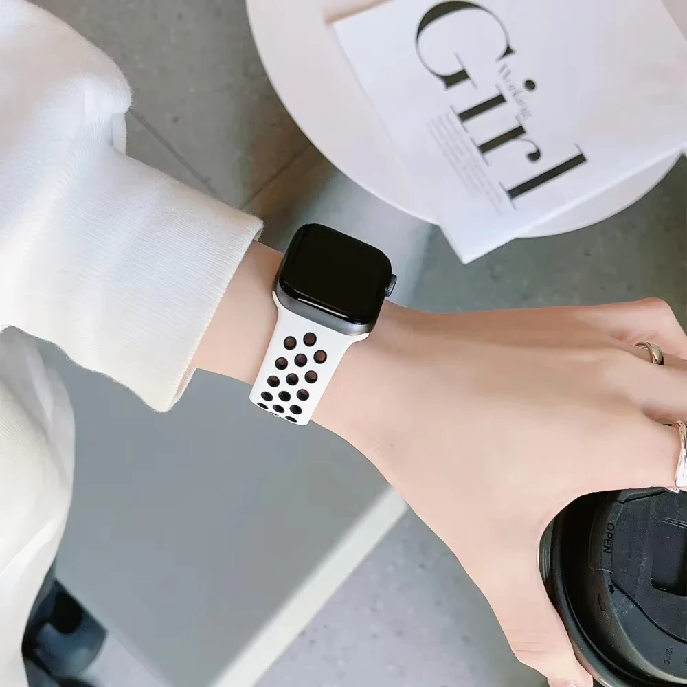 Bracelets en Silicone pour bracelet de montre Apple 45mm 49mm 44mm 40mm 41mm pour bracelet Sport nike correa iWatch Ultra 2 série 10 9 8 SE 7 6