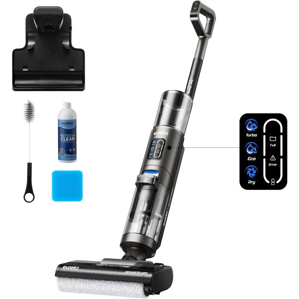 コードレス乾湿両用掃除機とモップシステム、硬い床用、ペットの毛や粘着性のある汚れの掃除に最適