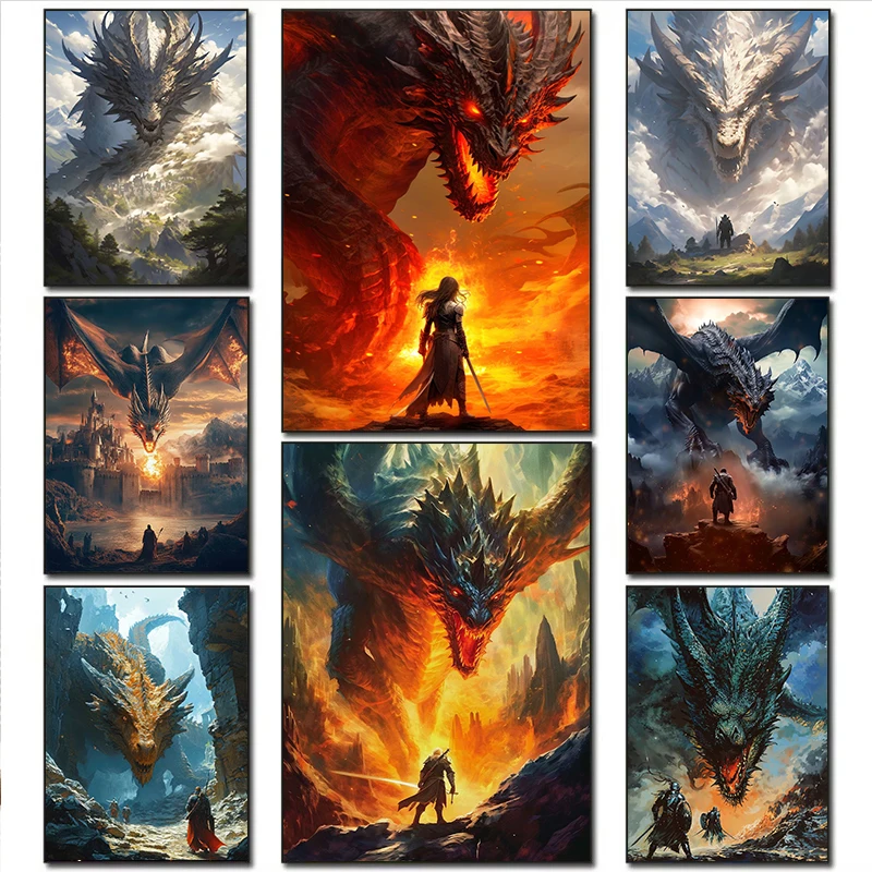 The Awakening Of The Mythical Dragon Cool Poster Canvas Painting Spirits Fashion Trend Home Villa Decoration Aesthetic Wall Gift