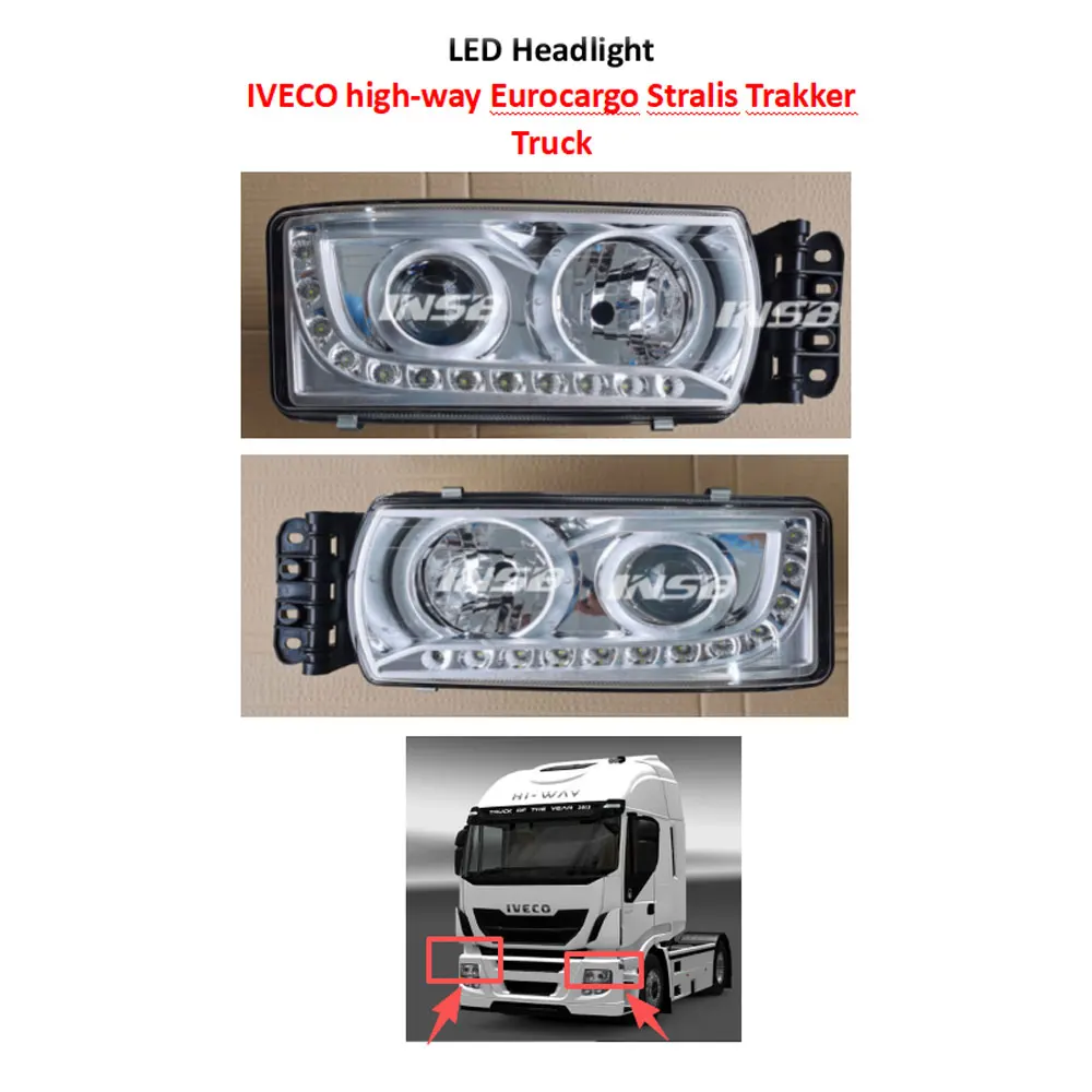 FDONG 1 Pcs LED Headlight Headlamp 5801639122 580174545 5801639118 5801745449 for IVECO high-way Eurocargo Stralis Trakker