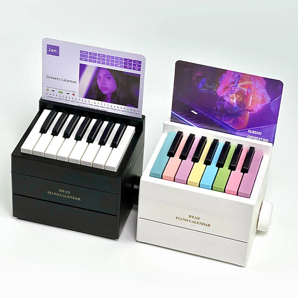 2025 Olivia Piano Calendar 15 Keys Piano Calendar Aesthetic 3D Calendar Piano Playable USB Charging Music Sheets Toy Fans Gift