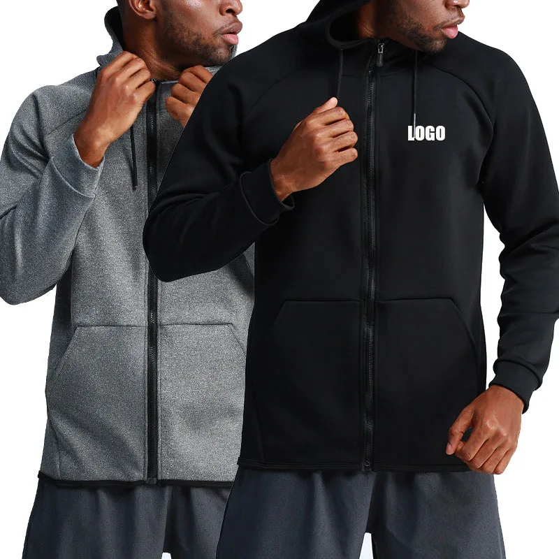 Custom LOGO men's autumn and winter sportswear basketball training jacket outdoor running quick-drying fitness hoodie jacket top