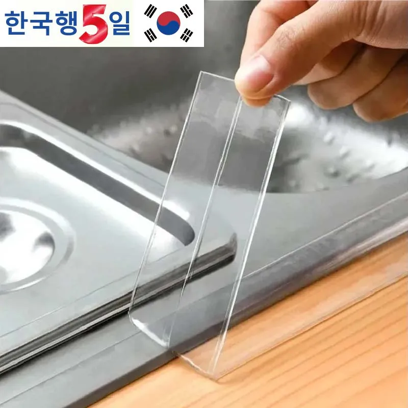 Transparent Acrylic Single-fold Kitchen And Bathroom Waterproof Mildew Stickers Sink Beautiful Stickers(3.2m*3.8cm)