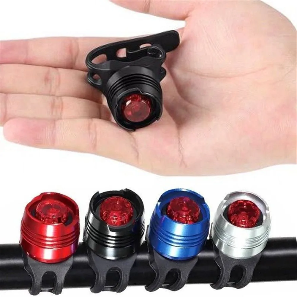 Red Ruby LED Micro Bicycle Lights Strap-On Safety Warning Rear Bike Tail Light Cycling Accessories Waterproof