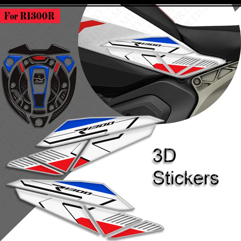 Motorcycle For R1300R R 1300 R R1300 Tank Pad TankPad Cap Grips Gas Fuel Knee 3D Stickers Decals Protector 2025 2026