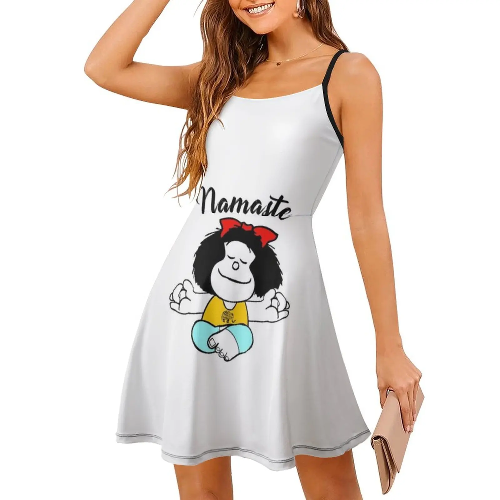 فستان كاجوال على الطراز الكوري من مافالدا ناماستي للنساء فساتين مكتب يومية بسيطة للسيدات مافالدا يوغا ناماستي كارتون كوينو امرأة #3