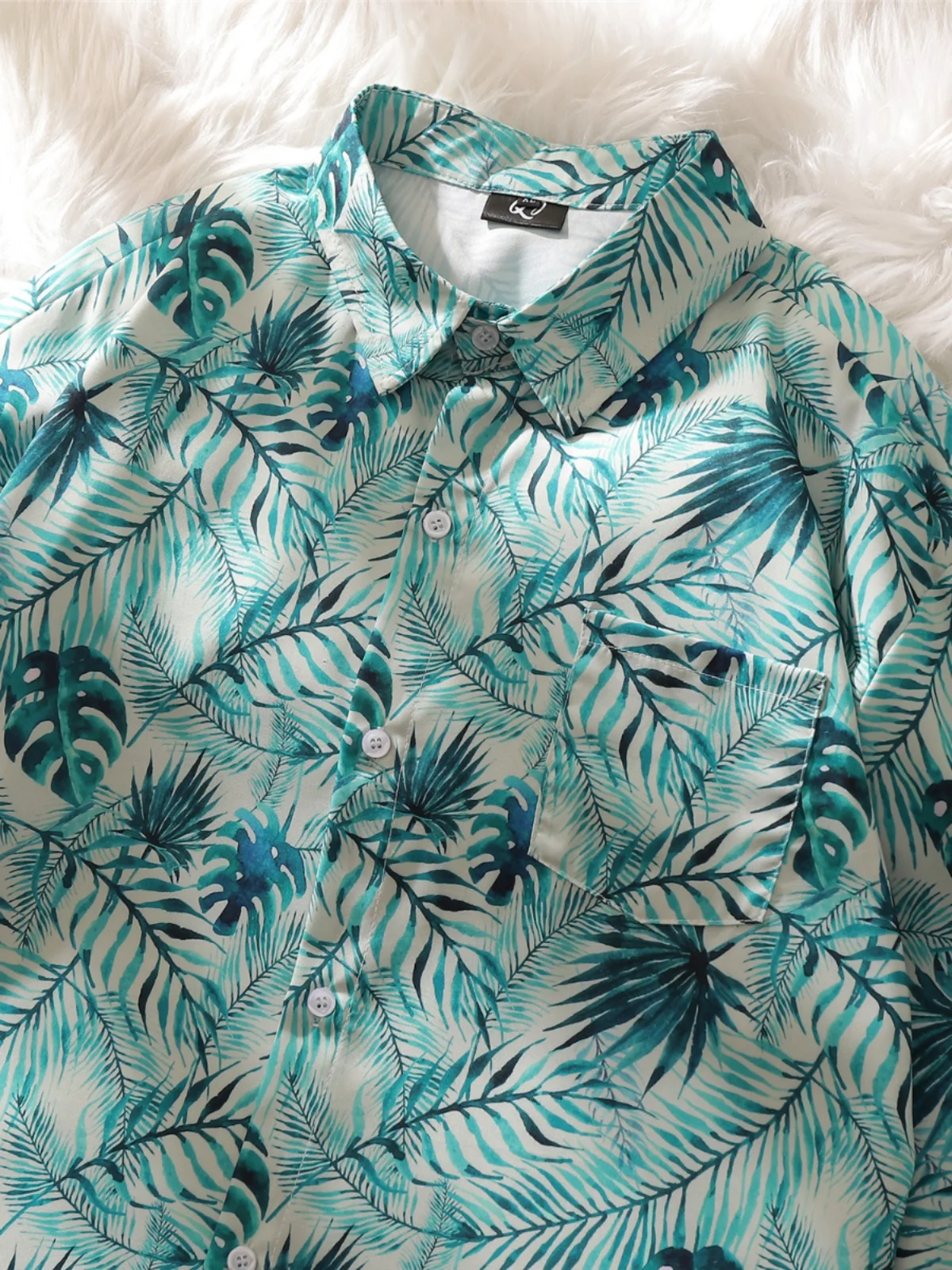 

Hawaiian Beach Vacation Floral Shirt Men's High-End Short Sleeve Oversize Couple's Half Sleeve American Style Summer Shirt