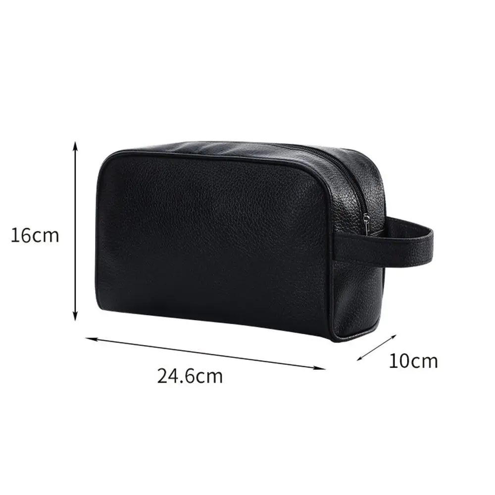 Makeup Bag Men Travel Cosmetic Bag Zipper Makeup Bags Cosmetics Organizer Storage Pouch Travel PU Leather Toiletry Bag