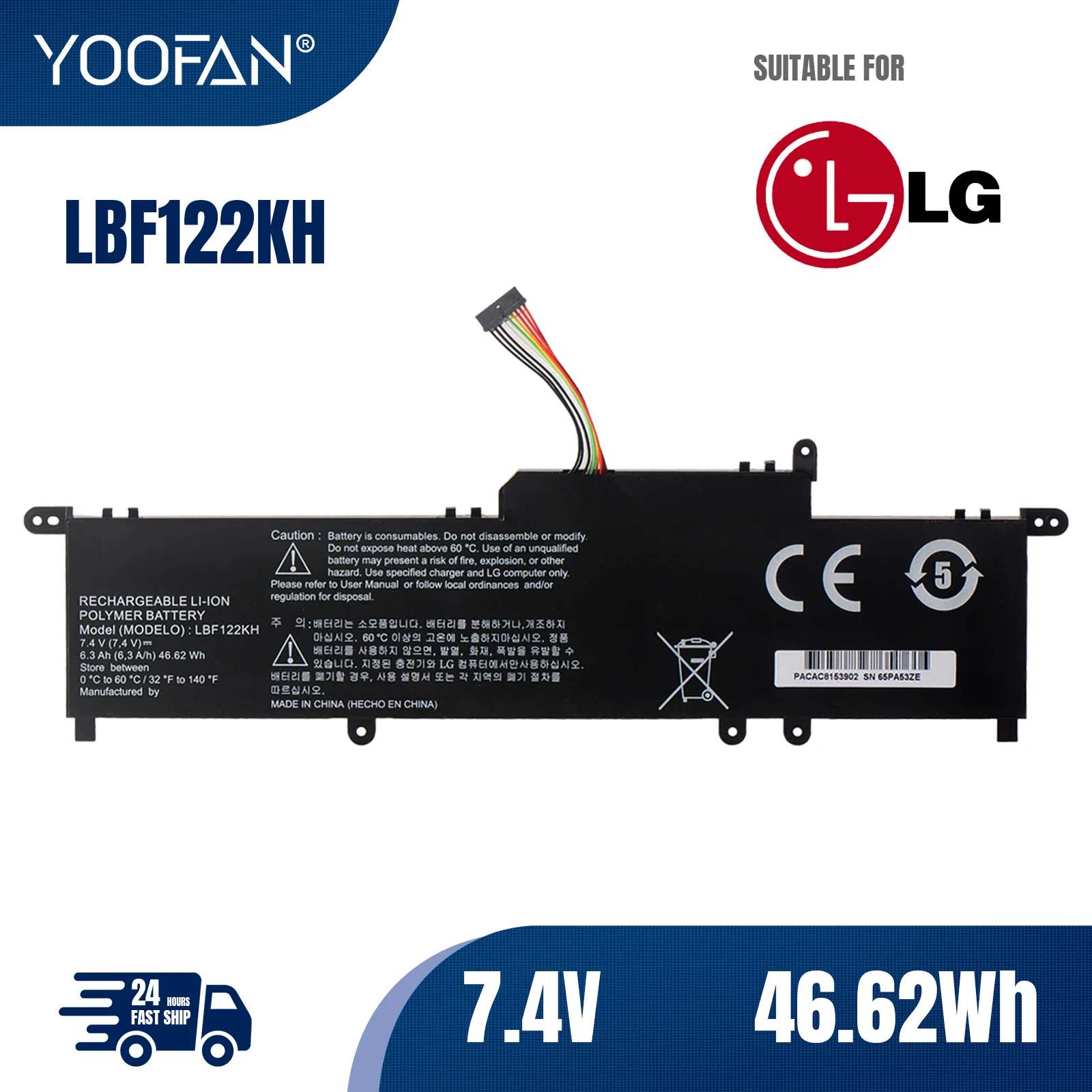 YOOFAN Batería de ordenador portátil LBF122KH, para LG Xnote P210 P220 P330 Series Notebook P210-G.AE21G P210-GE25K, 6300mAh