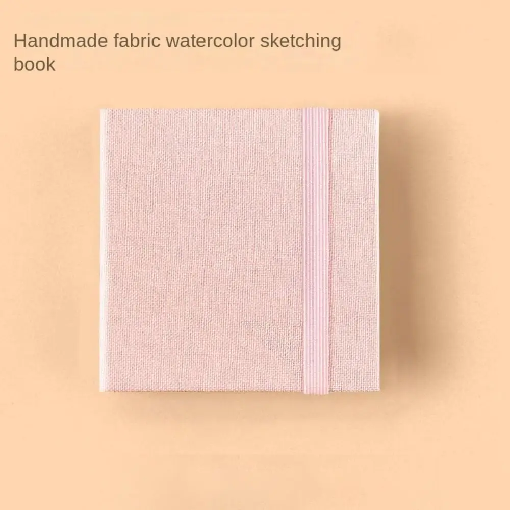 Flower Mini Fabric Watercolor Book Paper Pad Colorful Watercolor Sketchbook Portable Square Mini Watercolor Painting Book