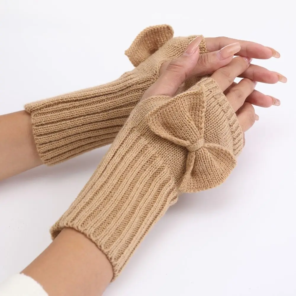 Mode-Accessoire, dicke warme Strik-Strickhandschuhe, weich, warm halten, fingerlose Fäustlinge, elastische Halbfinger-Handschuhe für den Winter