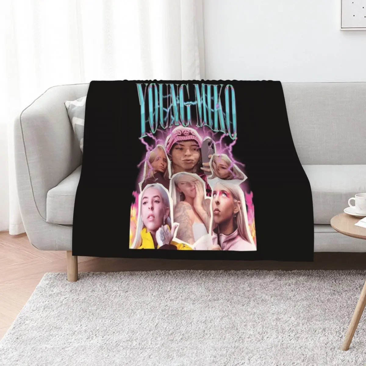 

148 Young Miko Vintage Retro Design Throw Blanket Flannel Comforter Plaid Cute Plaid Blankets