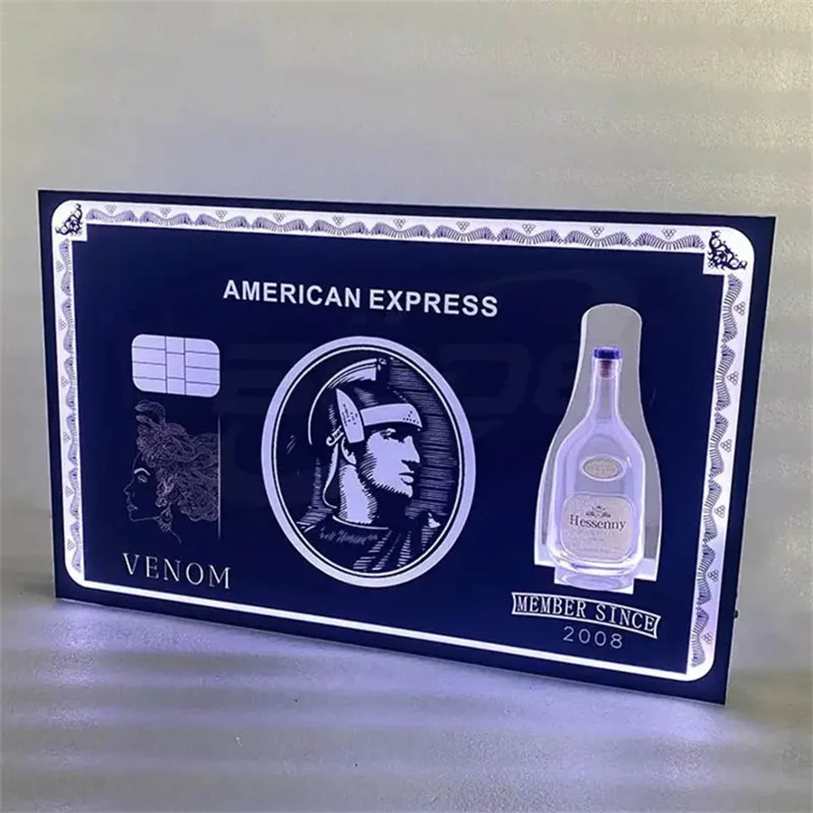 Imagem -05 - Black Card Garrafa Apresentador Garrafa Vip Serviço American Express Entrega Glorifier para Night Club Bar Decor