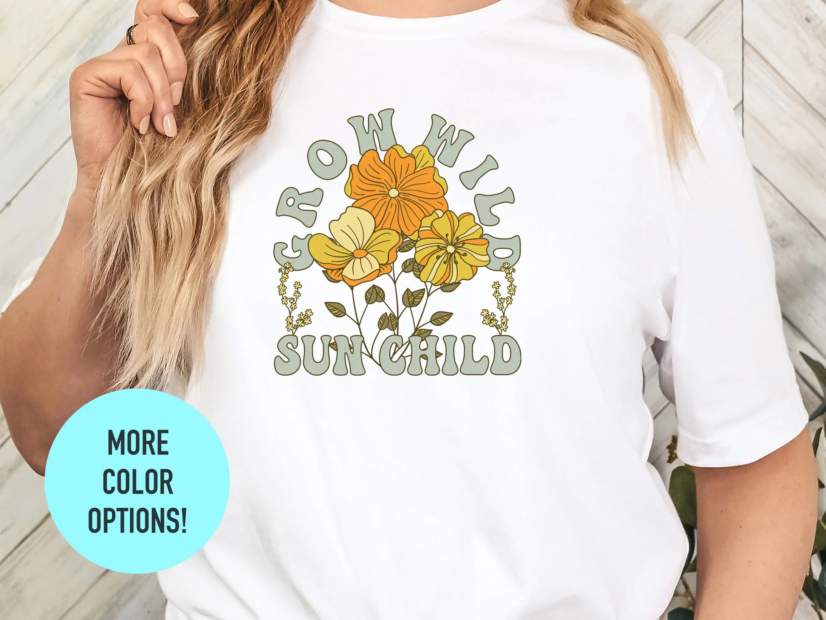 Grow Wild T Shirt Motivational Positive Cute Brunch Meditation Yoga